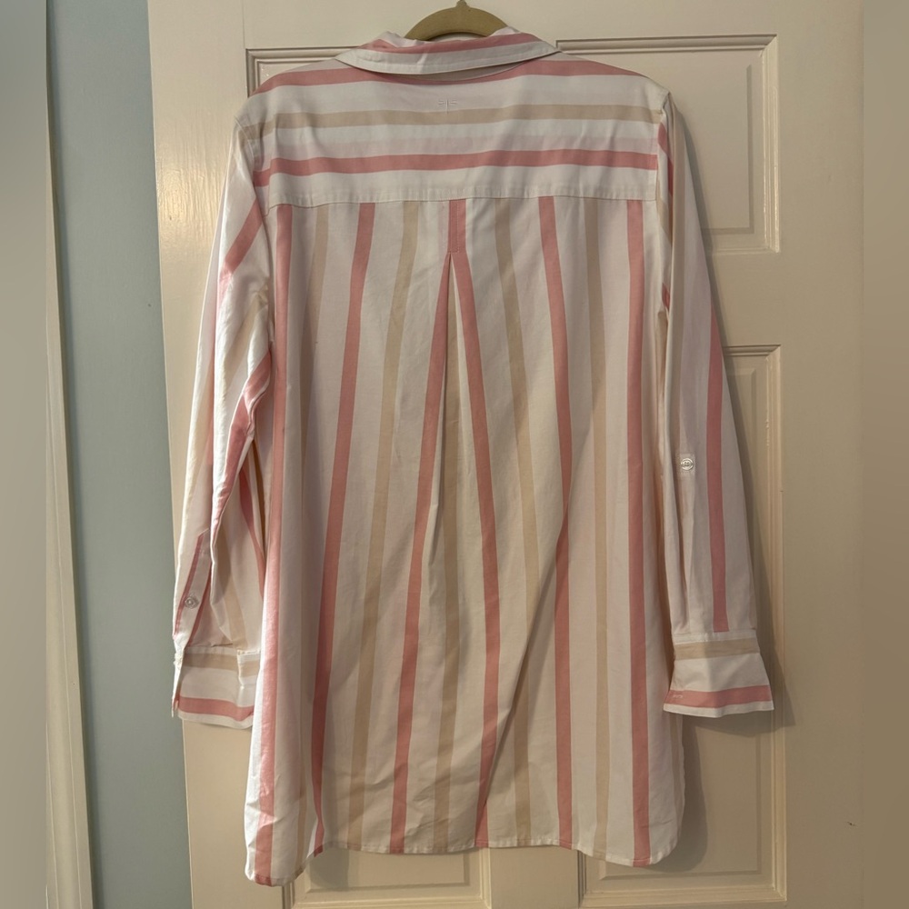Tyler Boe Pink and Cream Striped Button Down Shirt - Picture 5 of 6